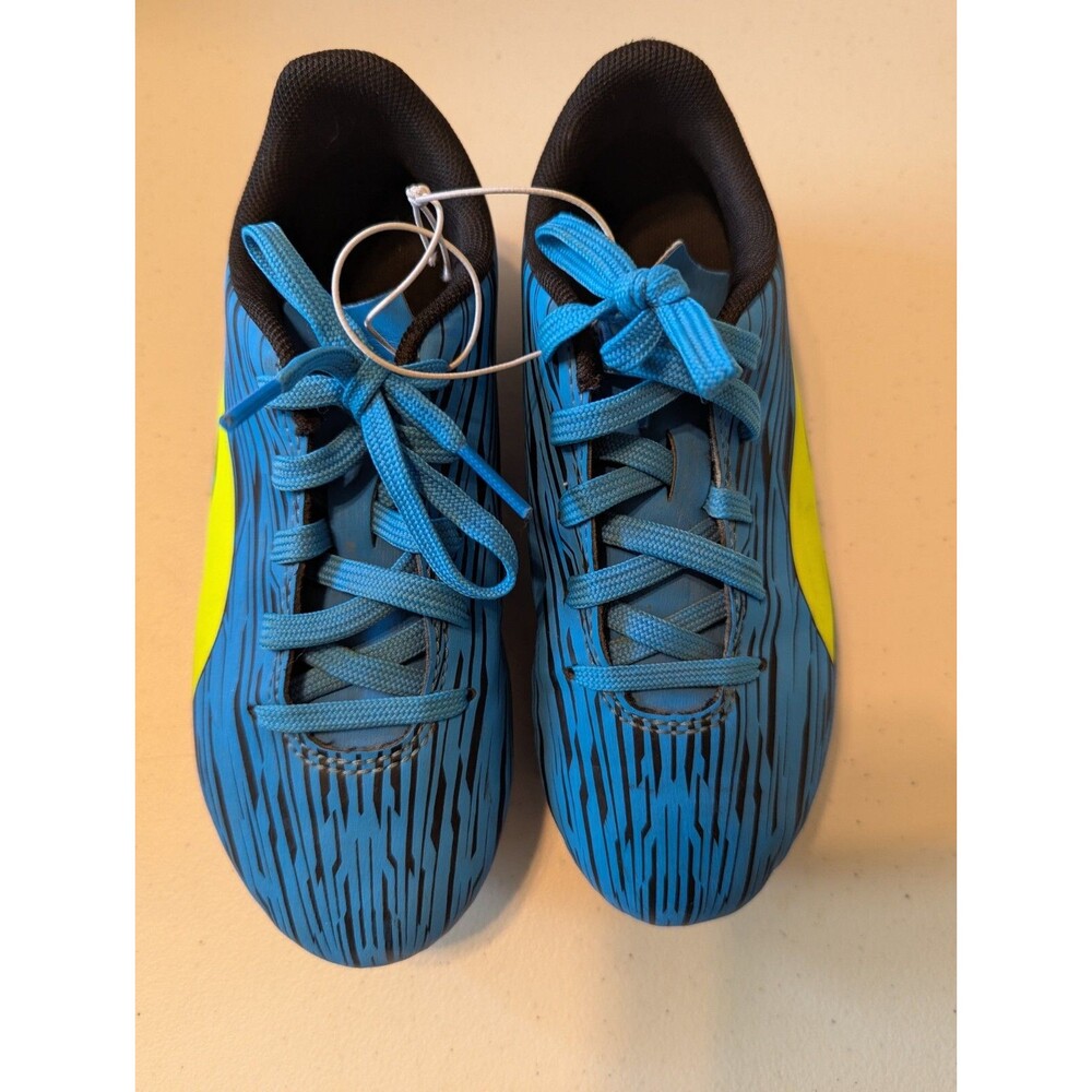 Puma Rapido III FG/AG Junior Soccer Cleats Kids Size 1C Ocean Dive/Yellow Alert - Picture 10 of 16